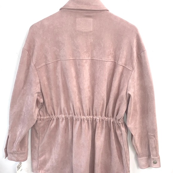 (A54) Blank NYC  Think Pretty Shirt, Faux Suede Shacket, Blush, Size Large, NWT - Picture 8 of 12